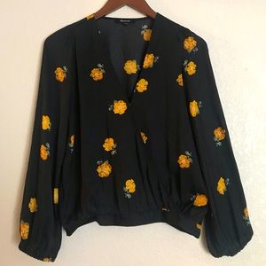 Madewell Bubble-sleeve Wrap Top in Floating Floret